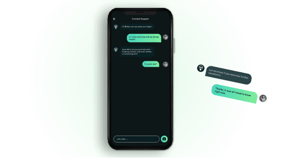 QuickSilver AI chat assistant answering a learner's driving question