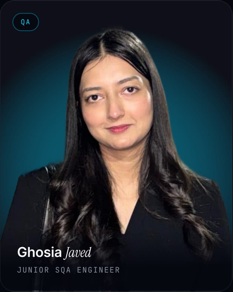 Ghosia Javed, Junior SQA Engineer