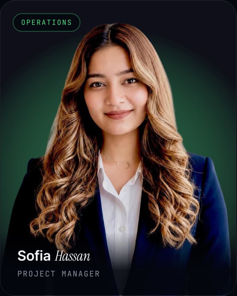 Sofia Hassan, Project Manager